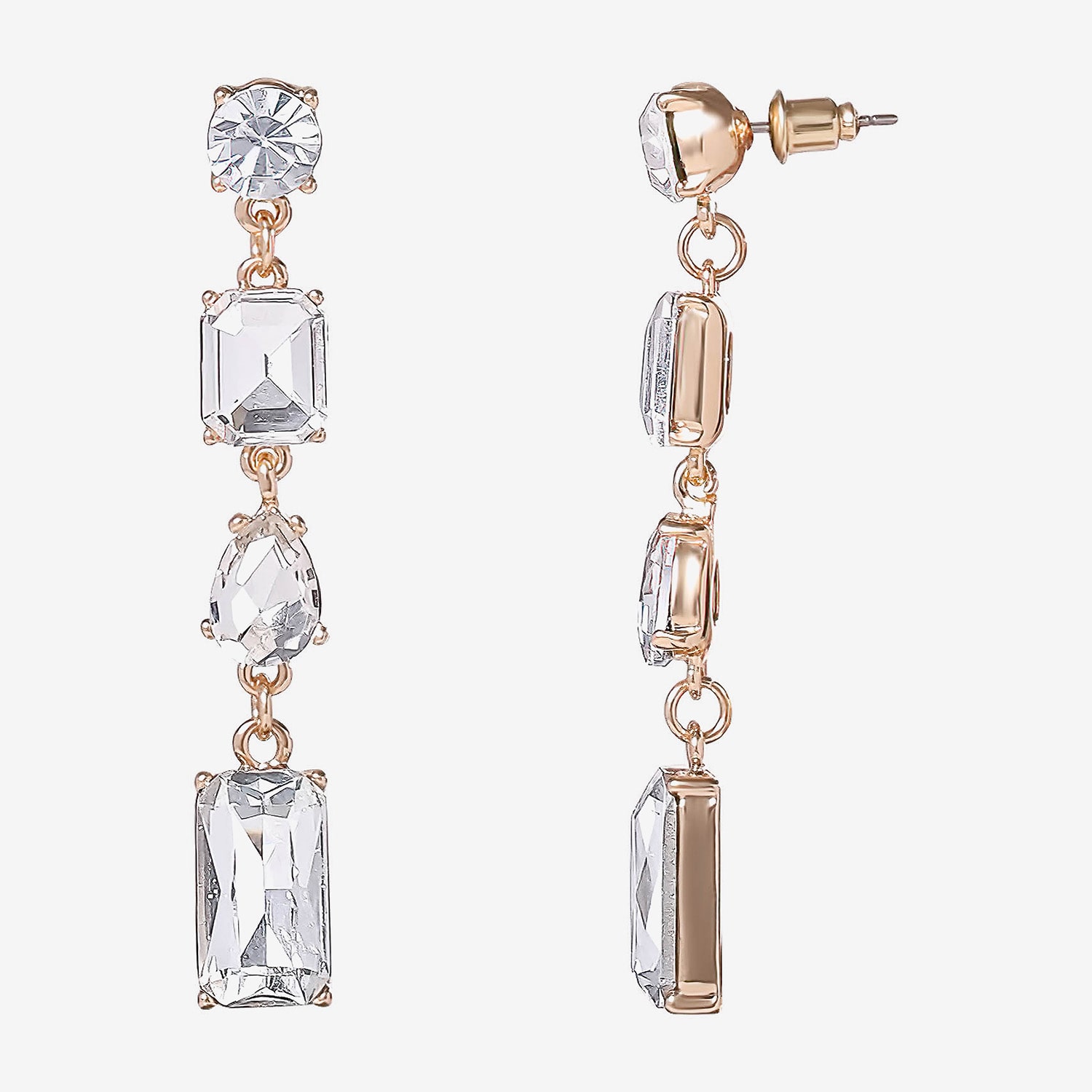 JS Jessica Simpson Gold Tone Womens Glass Drop Earrings