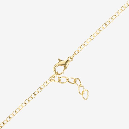 Womens 18K Gold Over Brass Solid Hello Kitty 6 1/2 Inch Link Bracelet