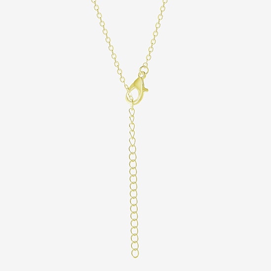 Hello Kitty Womens Pink Crystal 18K Gold Over Brass 18 Inch Pendant Necklace