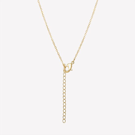 Womens Red Crystal 18K Gold Over Brass Bow 16 Inch Pendant Necklace