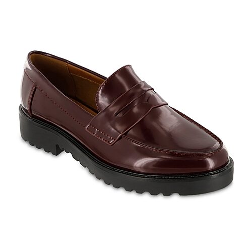 Mia Amore Hali Womens Moc Closed Toe Loafers-wide Width In Red