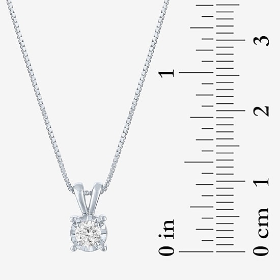 (G-H / I1-I2) Womens 1/5 CT.  Lab Grown White Diamond Sterling Silver Round 18 Inch Pendant Necklace