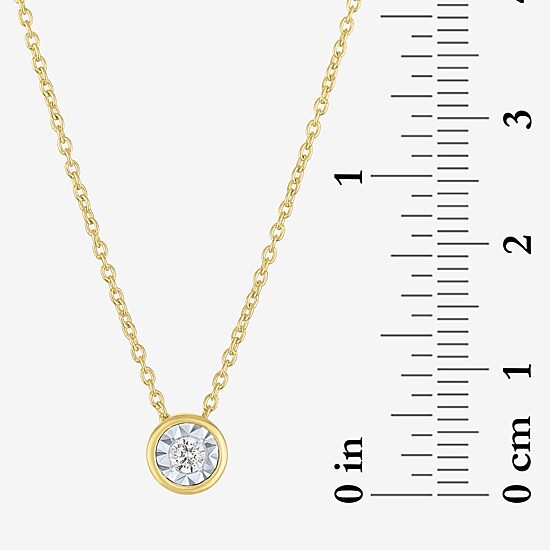(G-H / I1-I2) Womens 1/10 CT. Lab Grown White Diamond 14K Gold Over Silver Round 16 Inch Pendant Necklace
