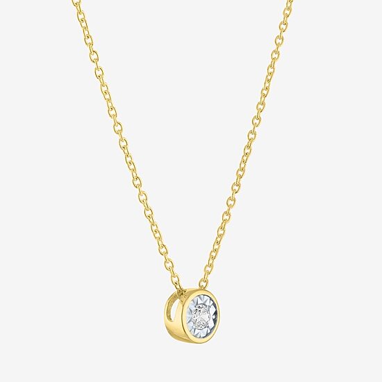 (G-H / I1-I2) Womens 1/10 CT. Lab Grown White Diamond 14K Gold Over Silver Round 16 Inch Pendant Necklace