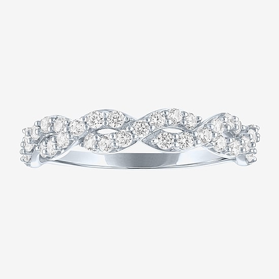 (G-H / I1-I2) Womens 1/2 CT. T.W. Lab Grown White Diamond 10K Gold Wedding Band