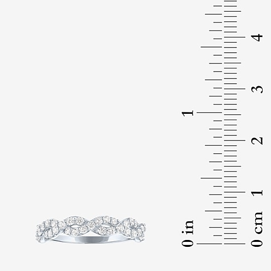 (G-H / I1-I2) Womens 1/2 CT. T.W. Lab Grown White Diamond 10K Gold Wedding Band