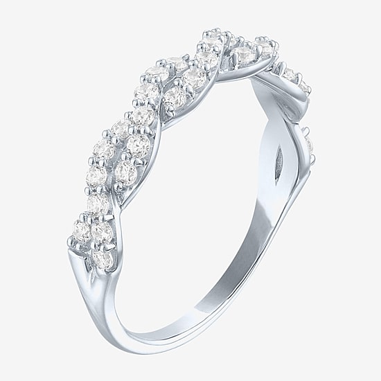 (G-H / I1-I2) Womens 1/2 CT. T.W. Lab Grown White Diamond 10K Gold Wedding Band