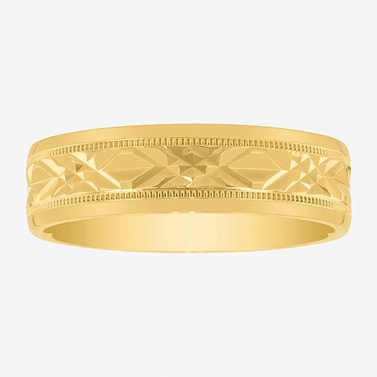 Mens 6MM 14K Gold Over Silver Wedding Band