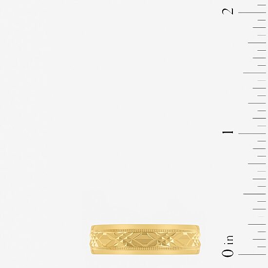 Mens 6MM 14K Gold Over Silver Wedding Band