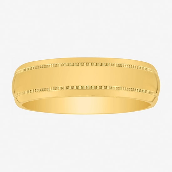Mens 6MM 14K Gold Over Silver Wedding Band