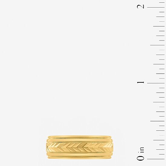 Mens 8MM 14K Gold Over Silver Wedding Band