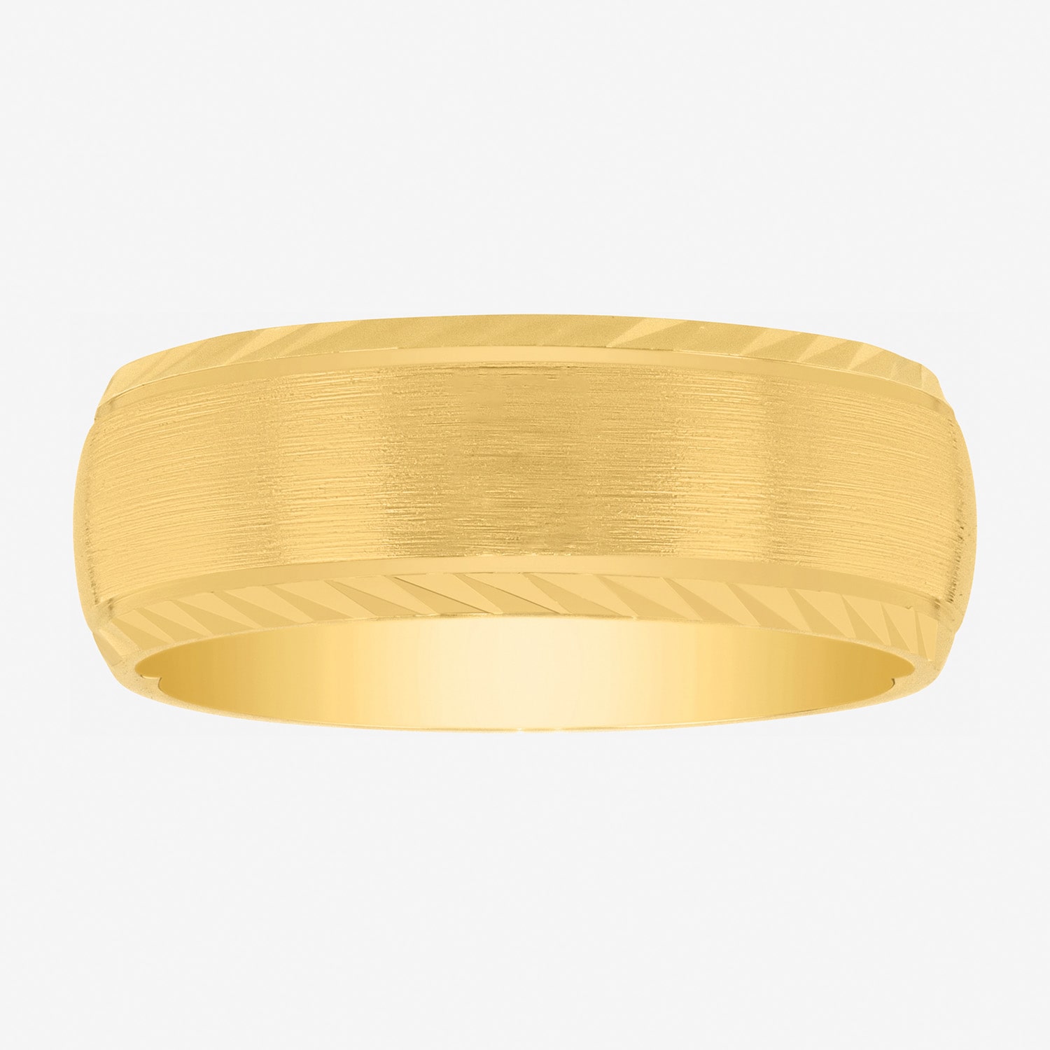 Mens 8MM 14K Gold Over Silver Wedding Band