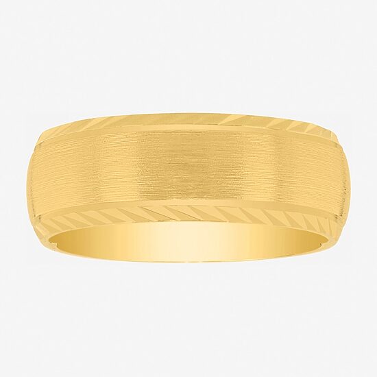 Mens 8MM 14K Gold Over Silver Wedding Band