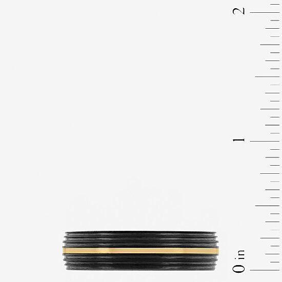 Mens 6MM 14K Gold Tungsten Wedding Band