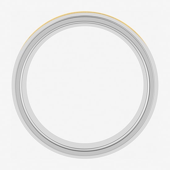 Mens 6MM Tungsten with 14K Gold Wedding Band