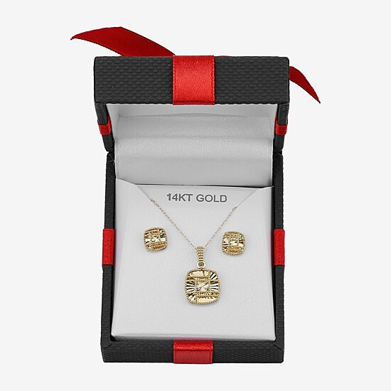 Womens 14K Gold Square 2-pc. Jewelry Set
