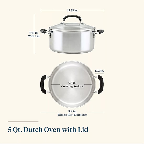 Farberware Brilliance Stainless Steel 5-qt. Dutch Oven