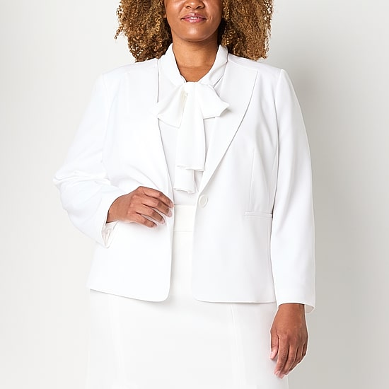 Black Label by Evan-Picone Womens Plus Classic Fit Suit Jacket