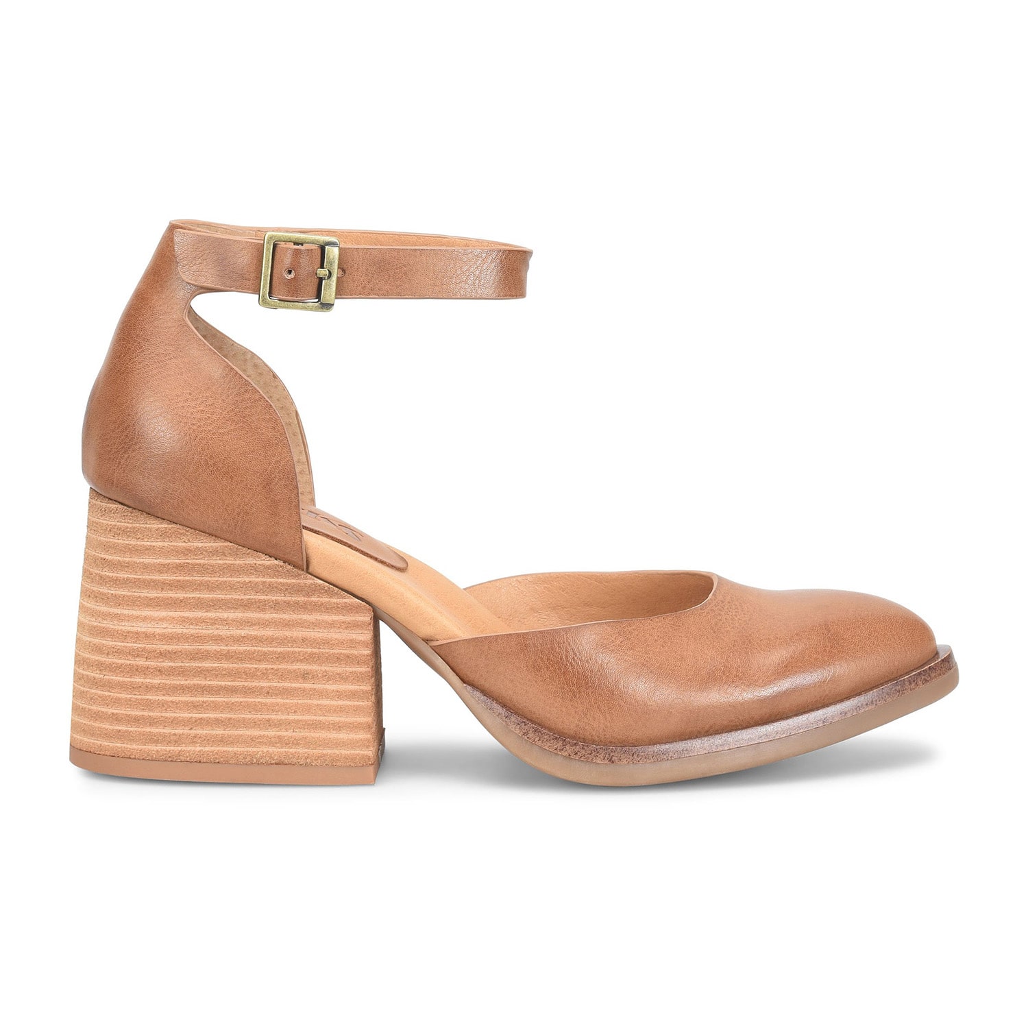 Korks Womens Almond Closed Toe Stacked Heel