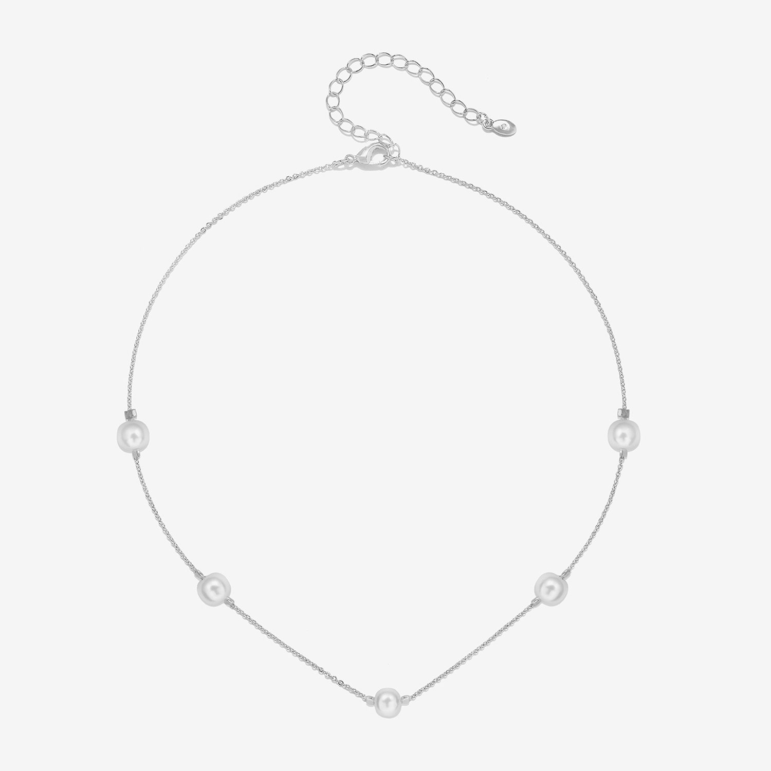 Bijoux Bar Silver Tone Womens Stainless Steel 16 Inch Strand Necklace