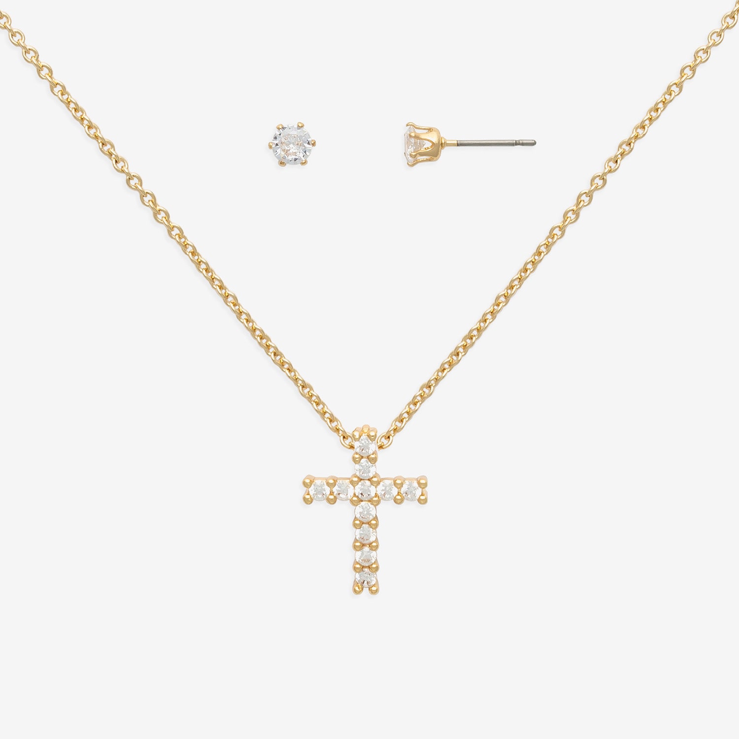 Mixit Womens Cubic Zirconia Cross Hypoallergenic 2-pc. Jewelry Set