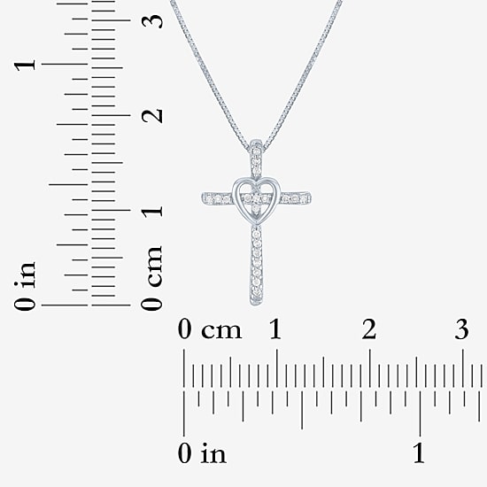 Diamond Accent Cross (G-H, Si2-I1) Womens Diamond Accent Lab Grown White Diamond Accent 10K Gold Cross Pendant