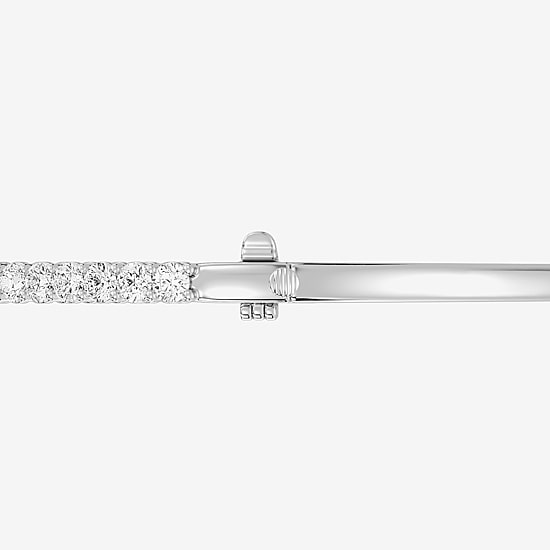 (F, Si1-Si2) Womens 5 CT. T.W. Lab Grown White Diamond Sterling Silver Round Bangle Bracelet