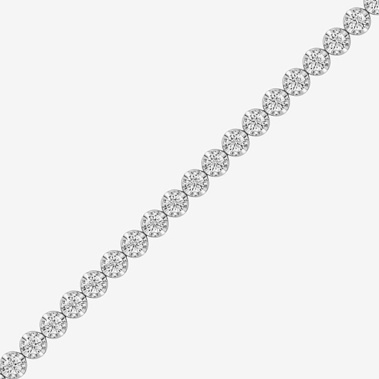 (F, Si1-Si2) Womens 5 CT. T.W. Lab Grown White Diamond Sterling Silver 7.5 Inch Tennis Bracelet