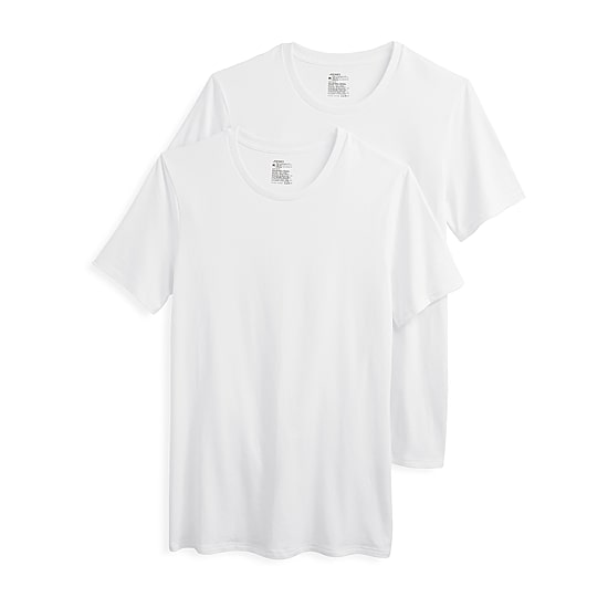 Jockey Mens 2 Pack Short Sleeve Crew Neck Moisture Wicking T-Shirt Big