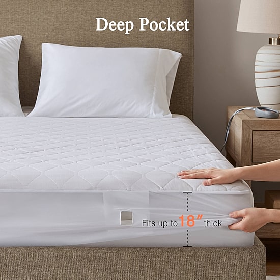 Beautyrest™ Cotton Blend Heated Electric Mattress Pad-5 Heat Settings 10hr Auto off