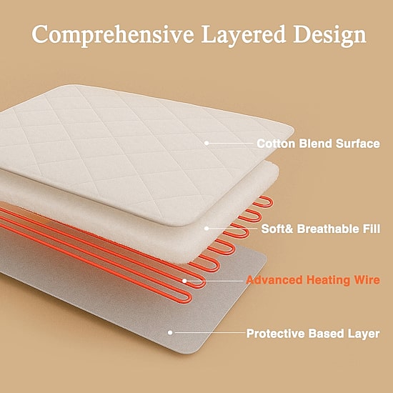 Beautyrest™ Cotton Blend Heated Electric Mattress Pad-5 Heat Settings 10hr Auto off