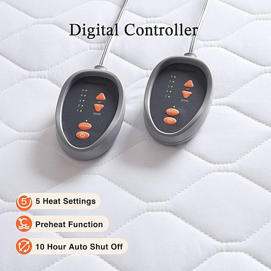 Beautyrest™ Cotton Blend Heated Electric Mattress Pad-5 Heat Settings 10hr Auto off