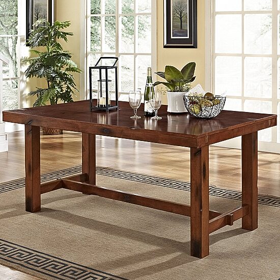 Distressed Dark Oak WoodKitchen Dining Table
