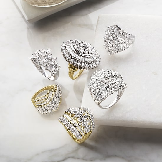 2 CT. T.W. Diamond 10K White or Yellow Gold Cluster Ring