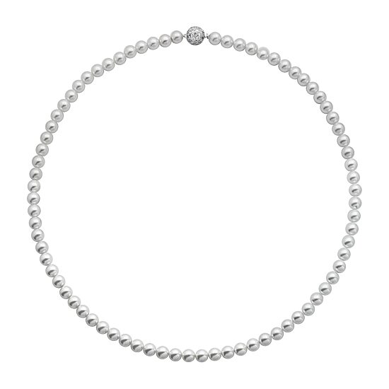 Womens Simulated White Simulated Pearl Sterling Silver Pendant Necklace