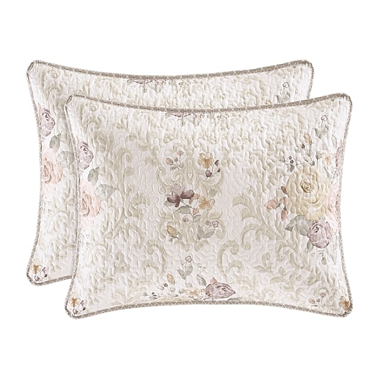 Royal Court Chardonnay Floral Quilt Set