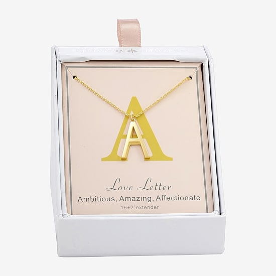 Sparkle Allure Initial Womens 14K Gold Over Brass 16 Inch Pendant Necklace