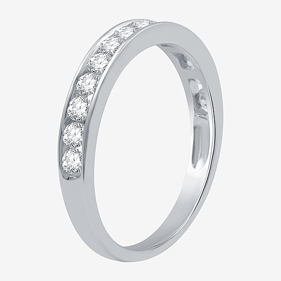 (F / SI2) Signature By Modern Bride Womens 2 1/2 CT. T.W. Lab Grown White Diamond Round Channel Bridal Set In 10K Gold