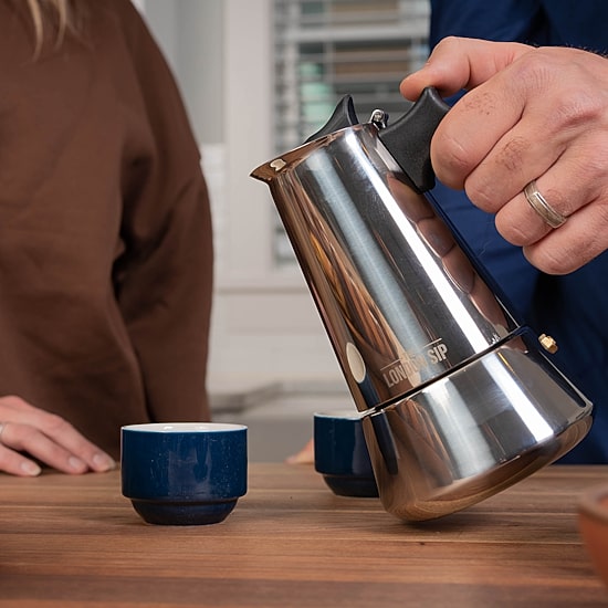London Sip Stainless Steel Stovetop Espresso 3-Cup Coffee Maker