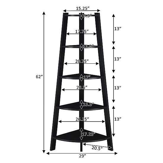 Convenience Concepts Newport 5-Shelf Bookcase