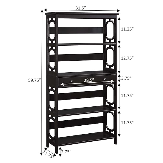 Convenience Concepts Omega 5-Shelf Bookcase