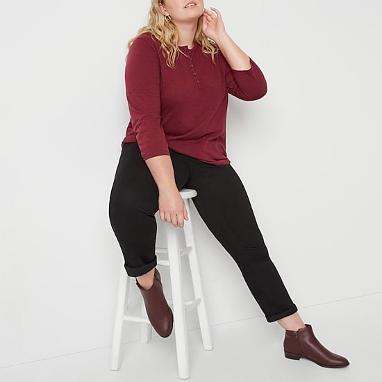 St. John's Bay Womens Mid Rise Stretch Fabric Straight Leg Jean