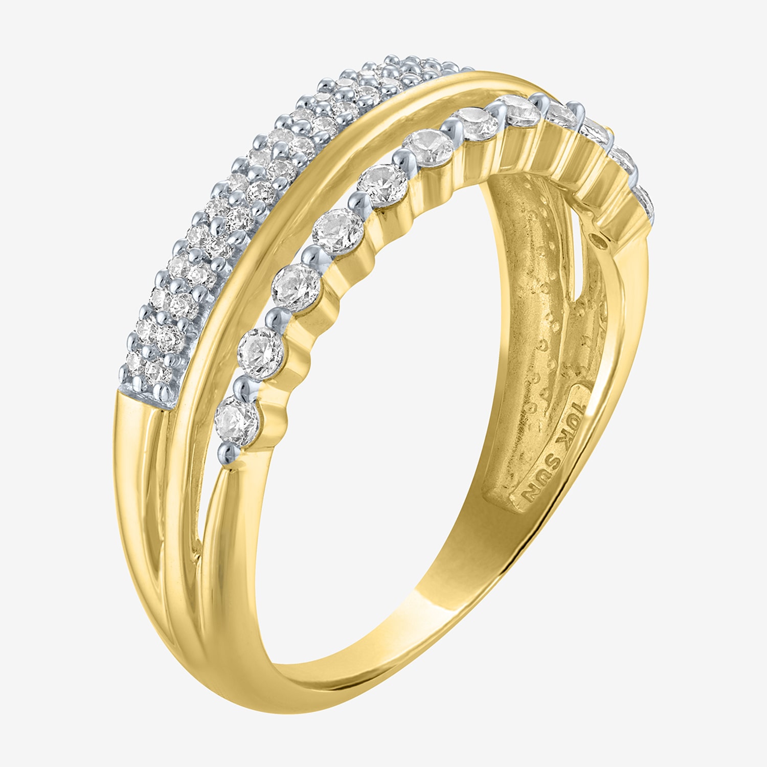 (G-H / Si2-I1) Womens 1/3 CT. T.W. Lab Grown White Diamond 10K Gold Band