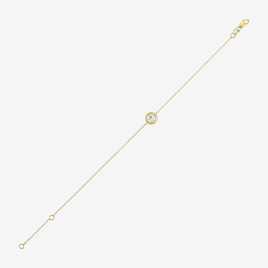 Diamond Addiction (G-H / Si2-I1) Womens 10K Gold 8 Inch Cable Round Chain Bracelet