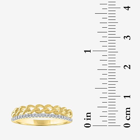Diamond Addiction (G-H / Si2-I1) Womens 1/10 CT. T.W. Lab Grown White Diamond 14K Gold Over Silver Sterling Silver Band