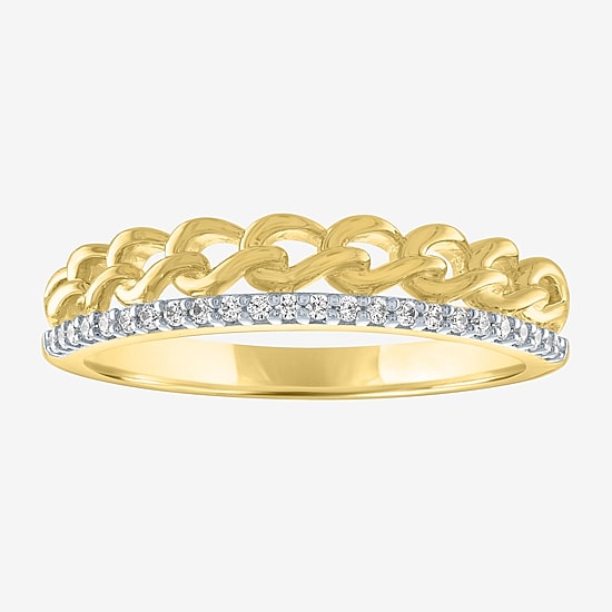 Diamond Addiction (G-H / Si2-I1) Womens 1/10 CT. T.W. Lab Grown White Diamond 14K Gold Over Silver Sterling Silver Band