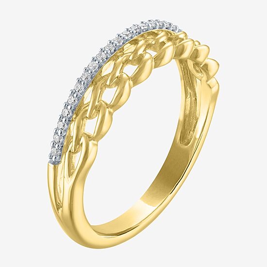 Diamond Addiction (G-H / Si2-I1) Womens 1/10 CT. T.W. Lab Grown White Diamond 14K Gold Over Silver Sterling Silver Band