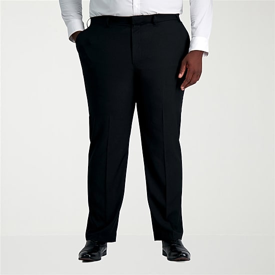 Haggar Smart Wash With Repreve Mens Big and Tall Classic Fit Flat Front Suit Pant