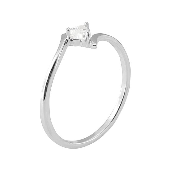 Itsy Bitsy Womens Sterling Silver Heart Bypass  Delicate Band