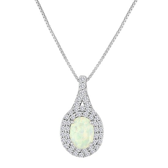 Gemstone & Lab-Created White Sapphire Sterling Silver Set
